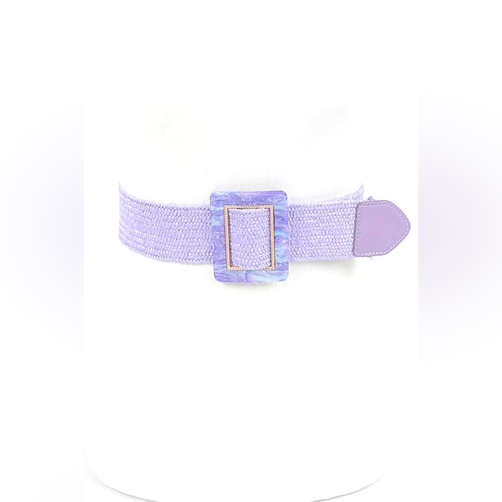 Lavender Purple Straw Statement Belt
